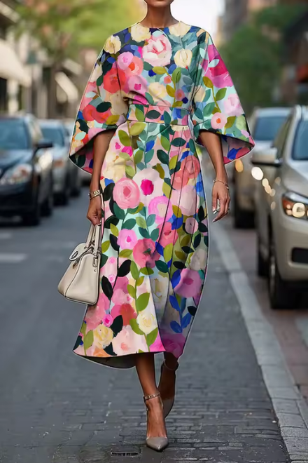 Alessandra | Floral A-Line Midi Dress