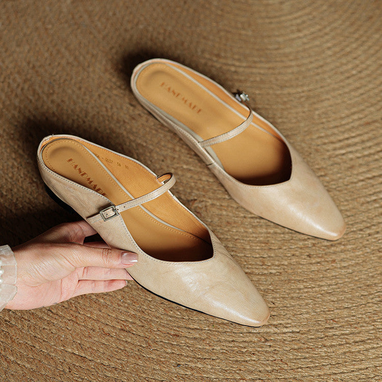 Alicia | Pointed-Toe Mary Jane Mule Shoes