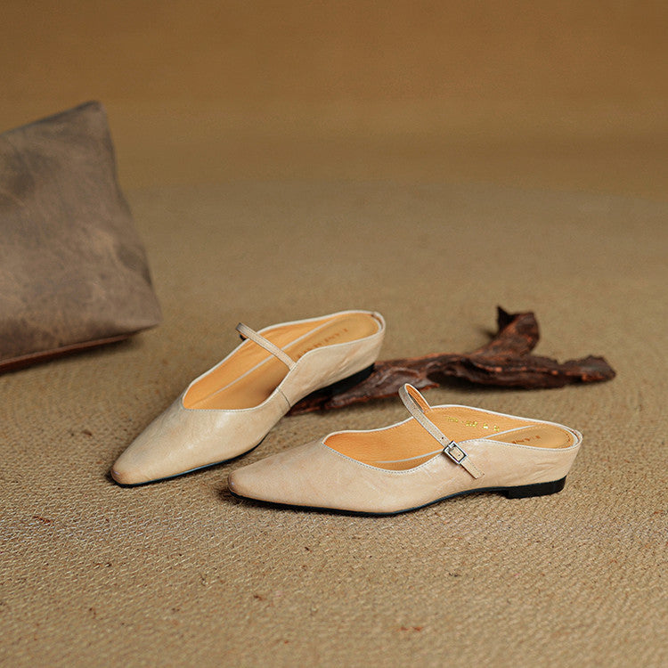 Alicia | Pointed-Toe Mary Jane Mule Shoes