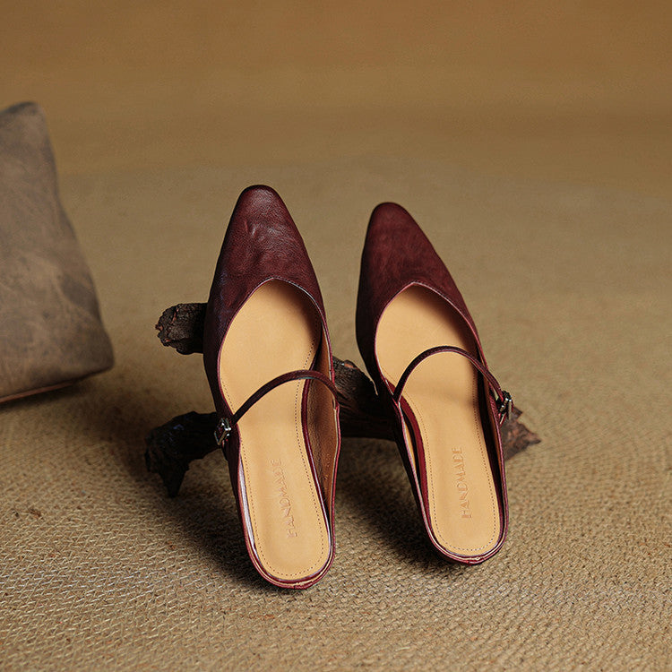 Alicia | Pointed-Toe Mary Jane Mule Shoes