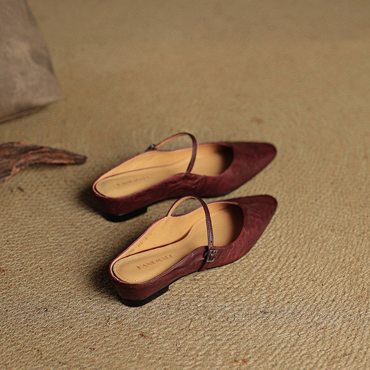 Alicia | Pointed-Toe Mary Jane Mule Shoes