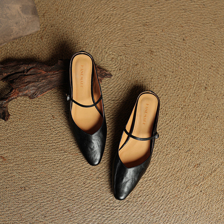 Alicia | Pointed-Toe Mary Jane Mule Shoes