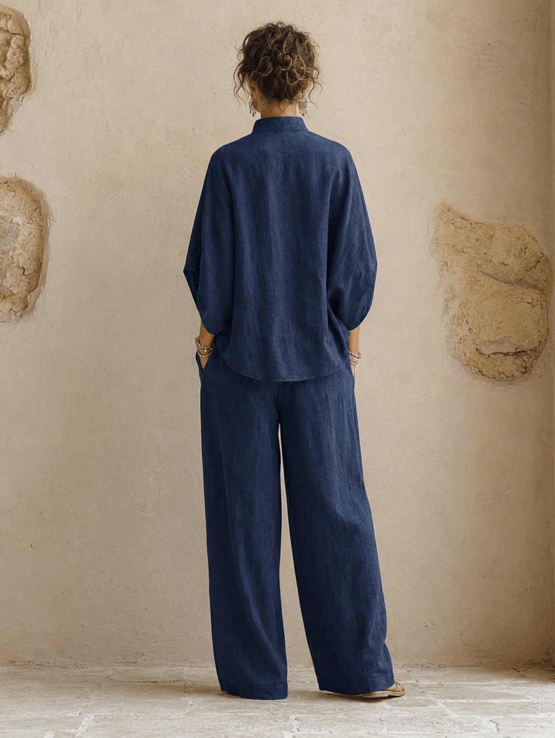 Anya | Women's Batwing Top and Wide-Leg Pants Set