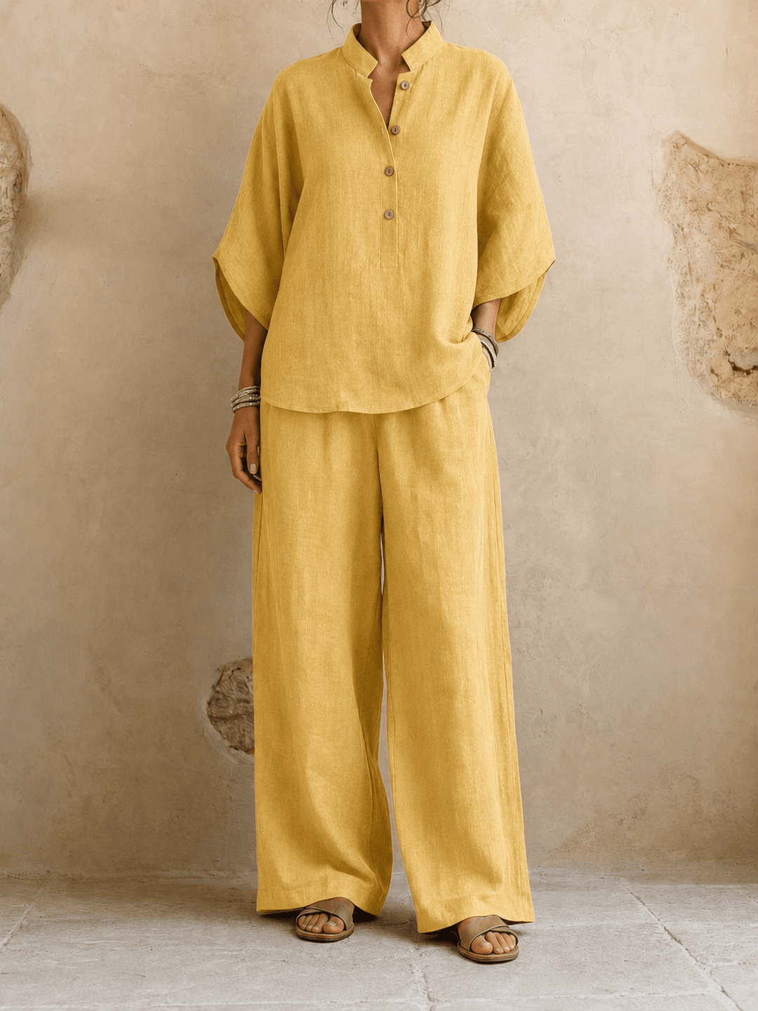 Anya | Women's Batwing Top and Wide-Leg Pants Set