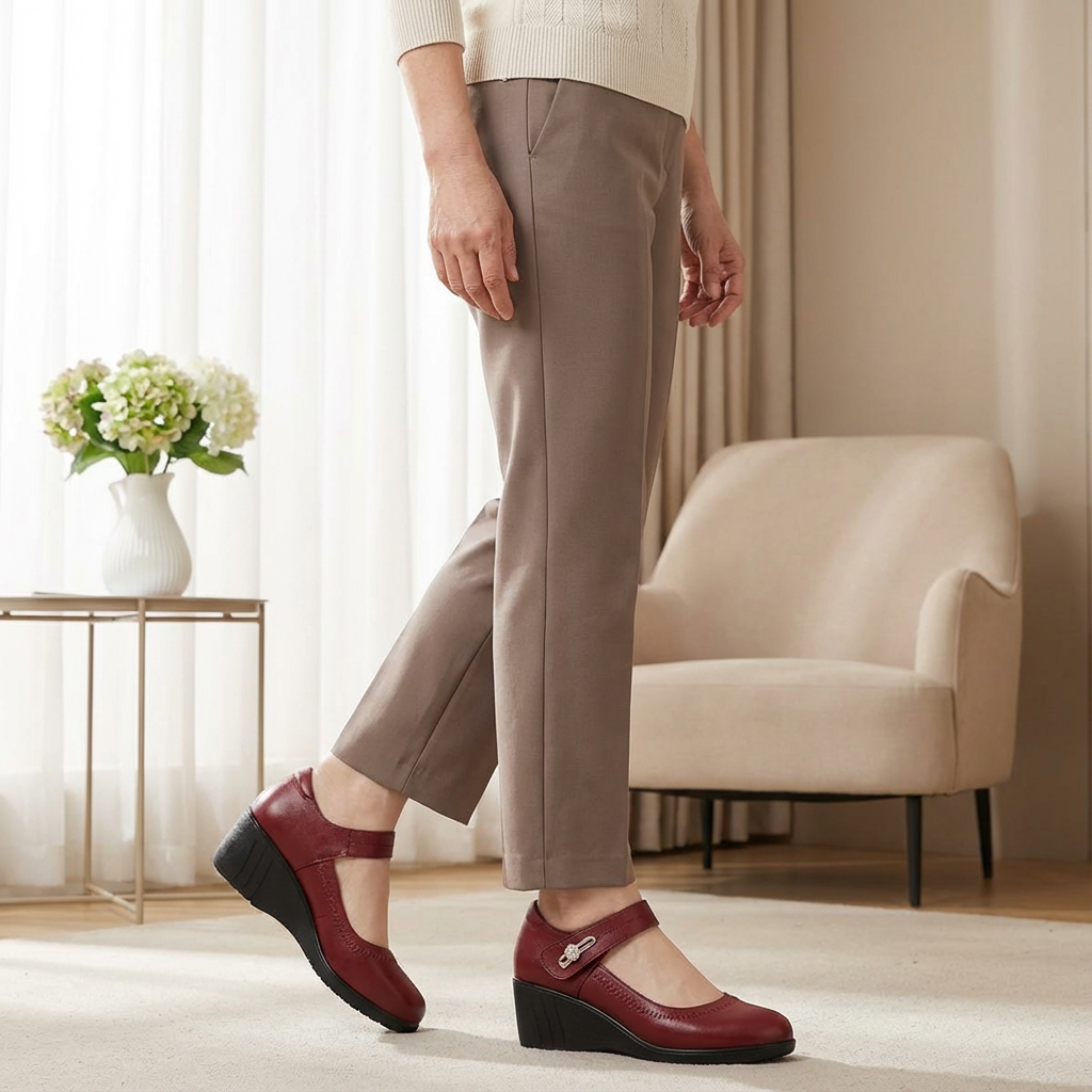 Audra | Women's Mary Jane Buckle Strap Low Block Heel Shoes