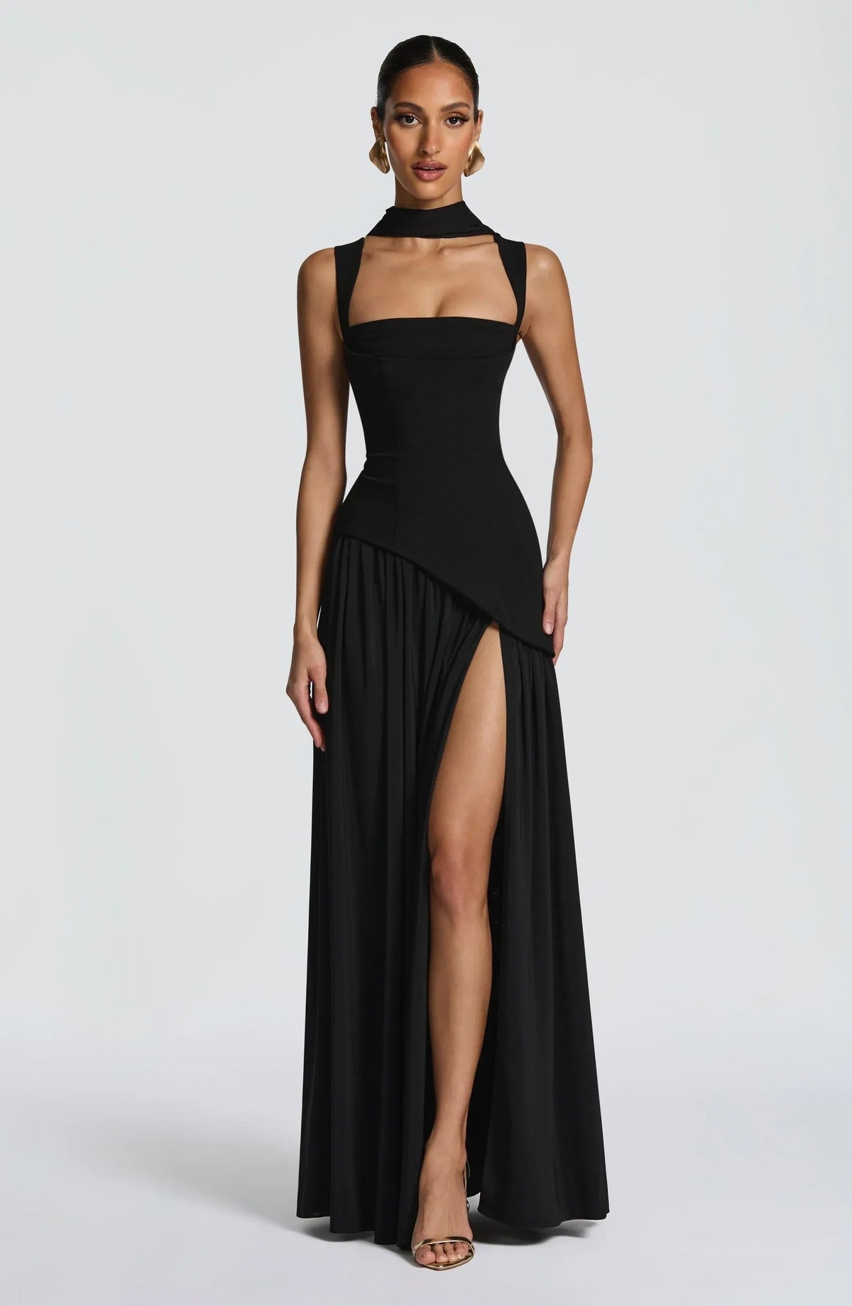 Audrey | Women's Sleeveless A-Line Maxi Dress with Side Slit