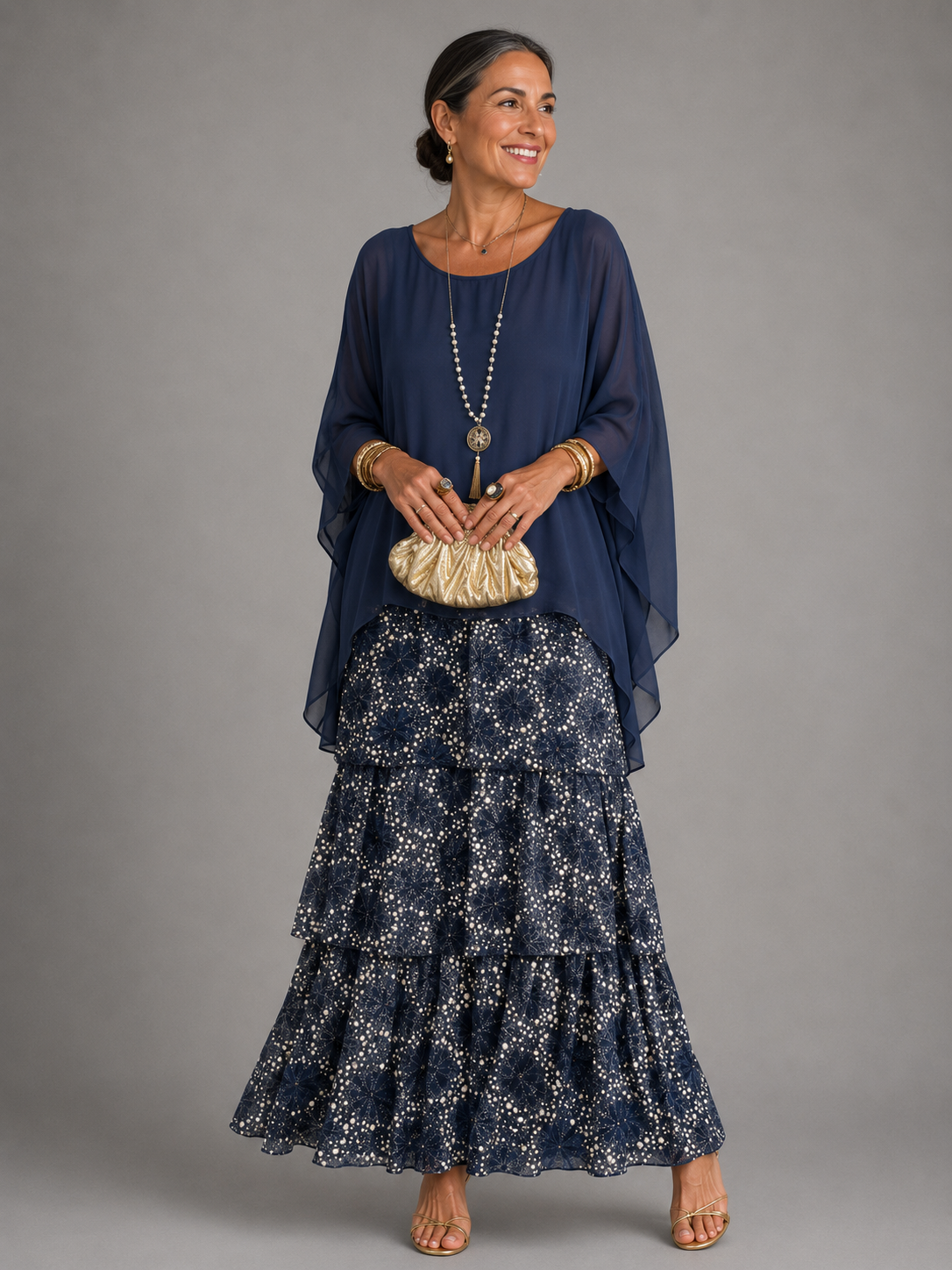 Bianca | Women’s Flowing Layered Maxi Dress