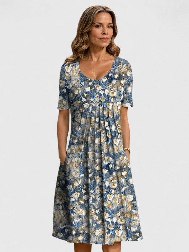 Cecilia | Women's Pleated Dress with Side Pockets