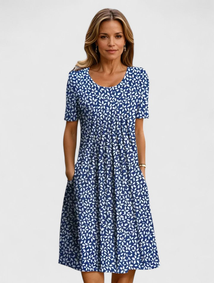 Cecilia | Women's Pleated Dress with Side Pockets