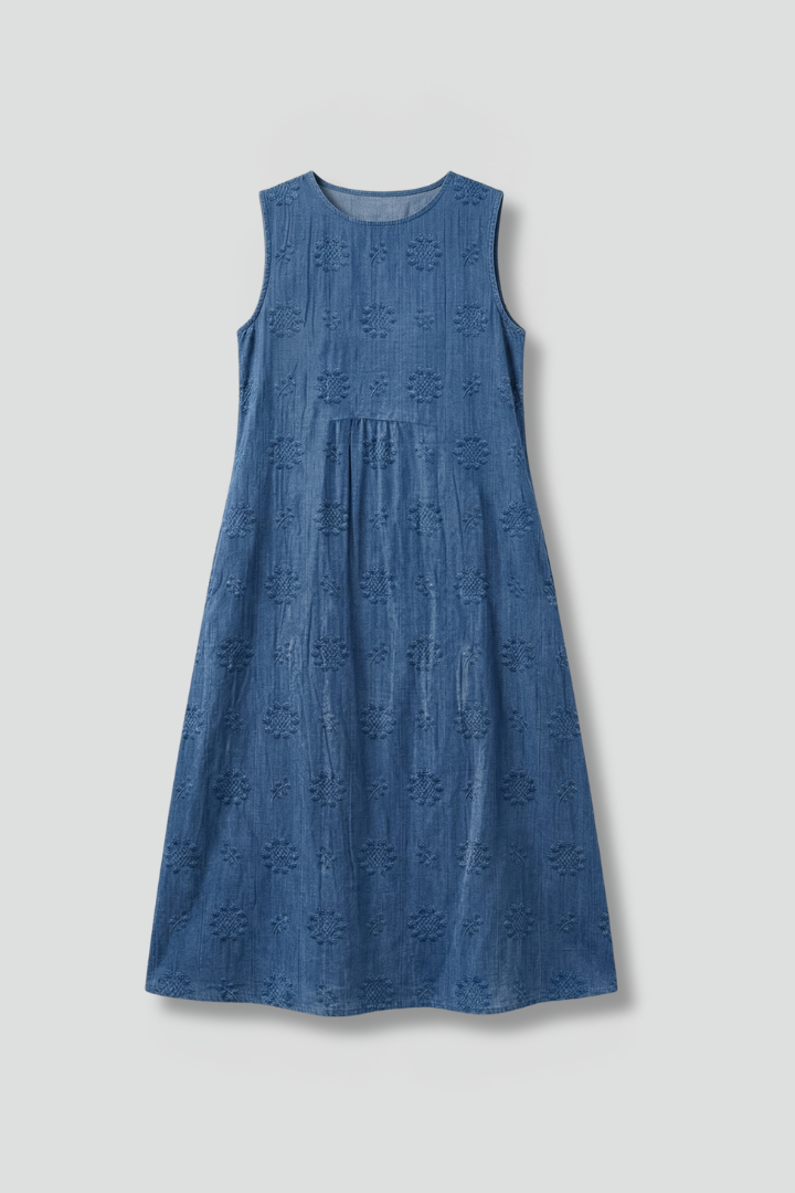 Cecily | Women's Sleeveless Textured Midi Dress