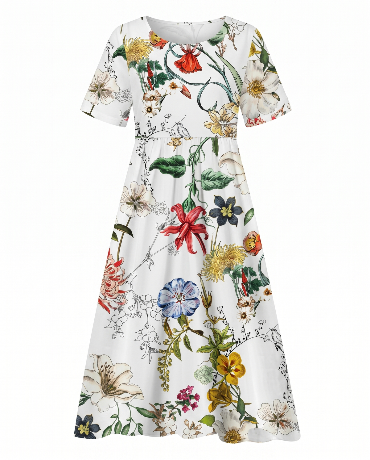 Cecily | Women’s Floral Print A-Line Midi Dress