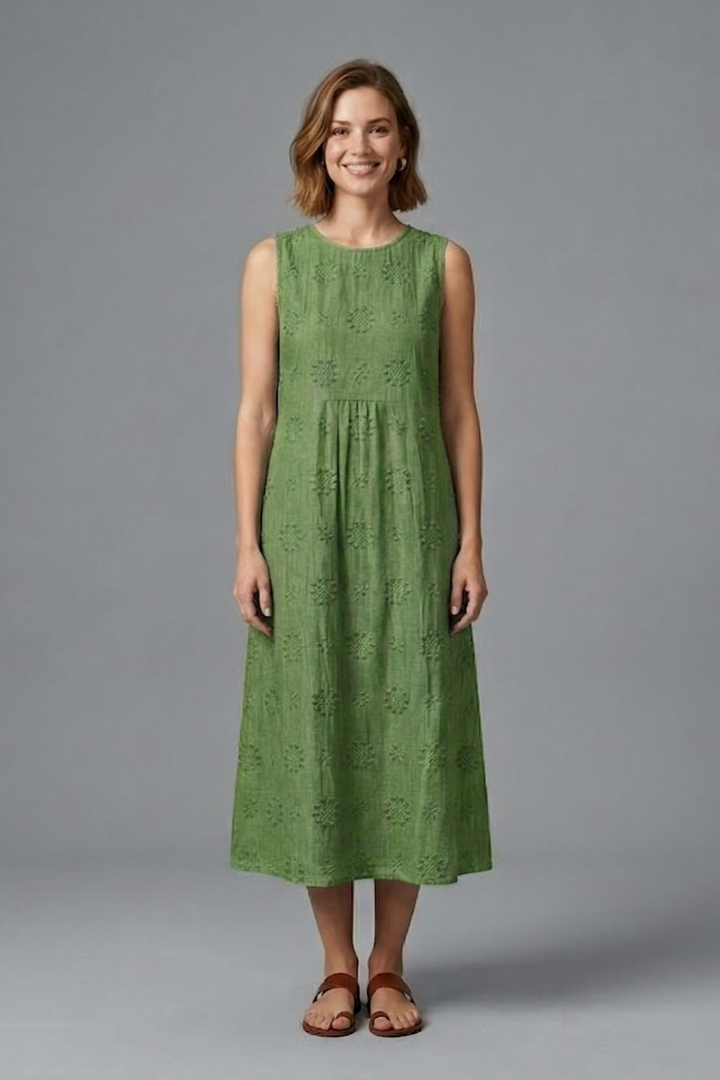 Cecily | Women's Sleeveless Textured Midi Dress