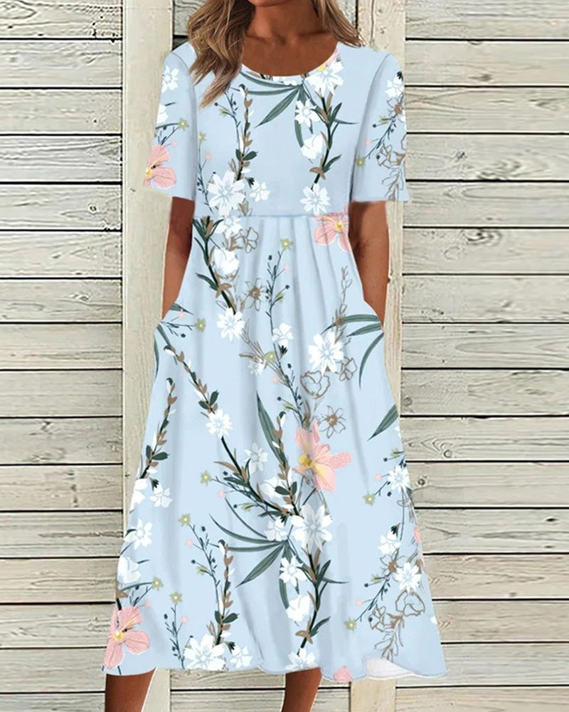 Cecily | Women’s Floral Print A-Line Midi Dress