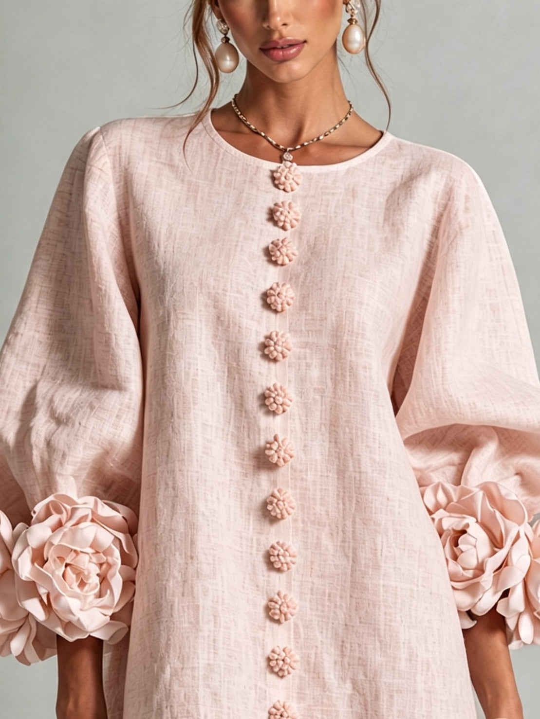 Clara | Women's Floral Cuff Relaxed Mini Dress