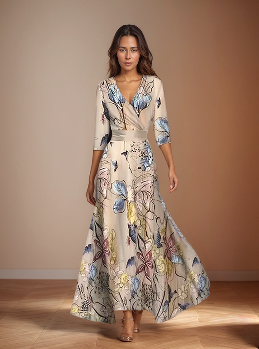Clara | Women's Floral Print Sleeveless Maxi Dress