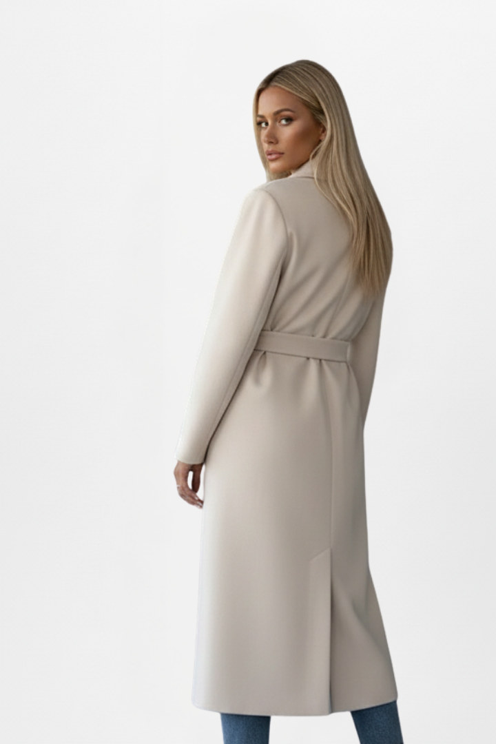 Claudia | Women's Belted Double-Breasted Long Coat