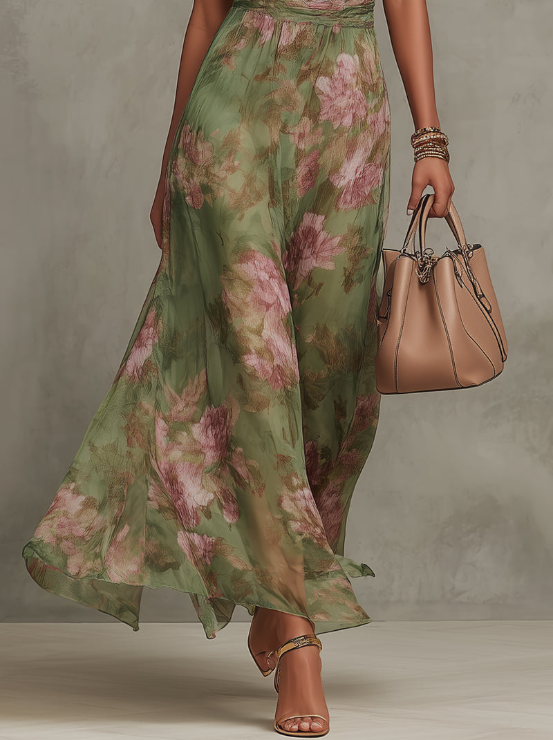 Crisha | Women’s Floral Halter Neck Maxi Dress