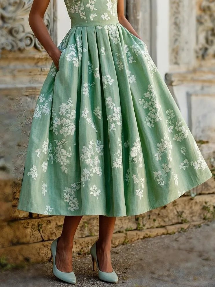 Dainty | Women’s Off-Shoulder Floral Midi Dress