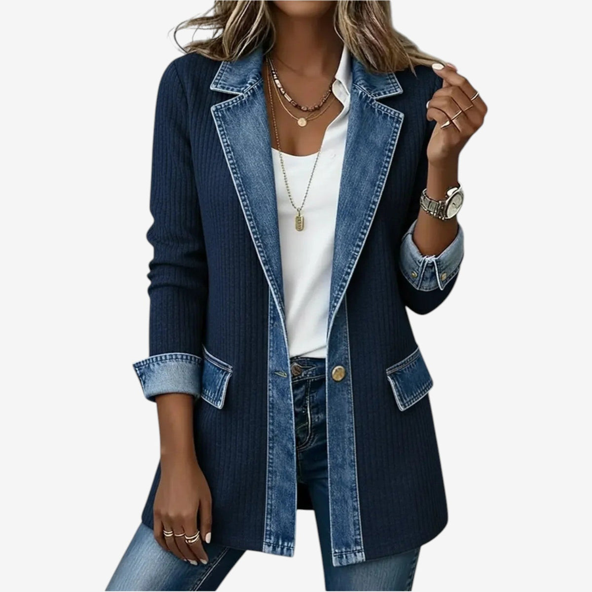 Darcy | Women's Layered Collar Button-Front Jacket