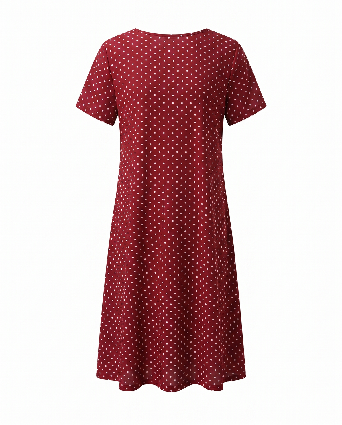 Elena | Women’s Short-Sleeve A-Line Midi Dress with V-Neckline