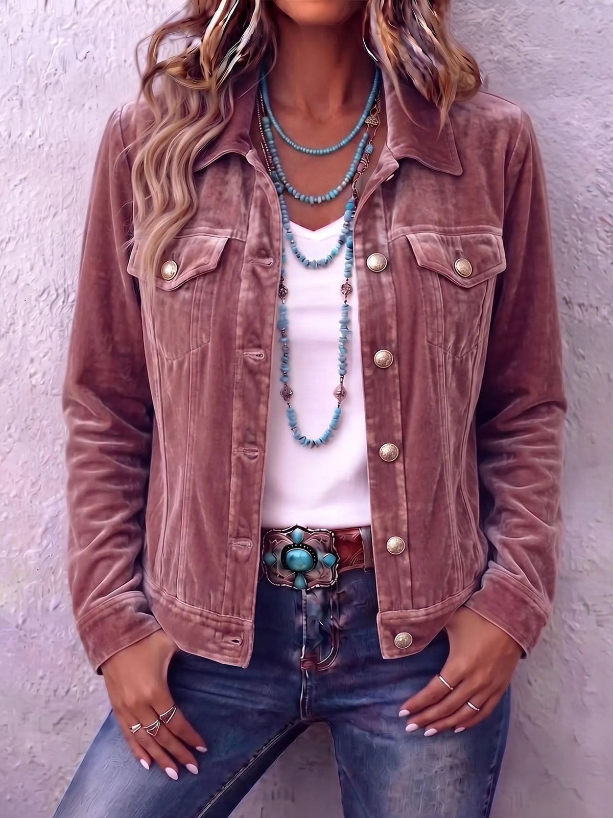 Elisabetta | Vintage Wash Button Jacket