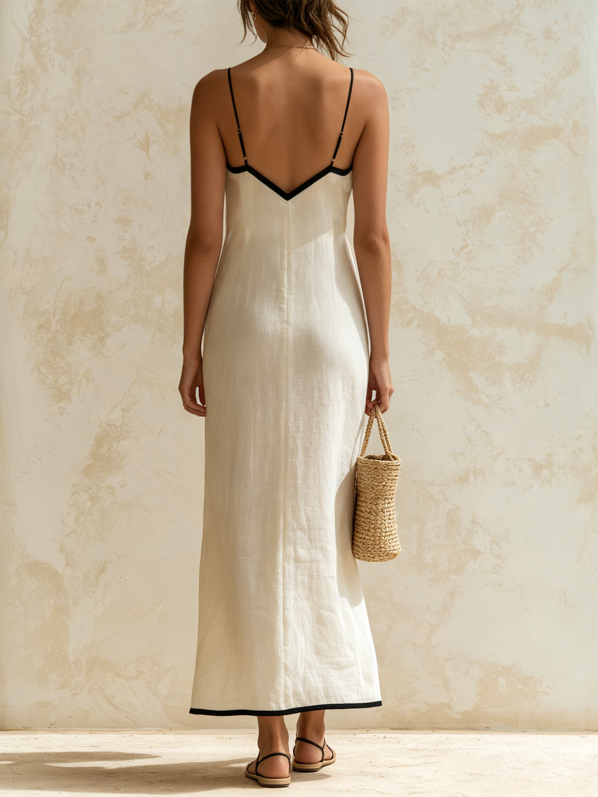 Erika | Women's Contrast Chevron Maxi Dress