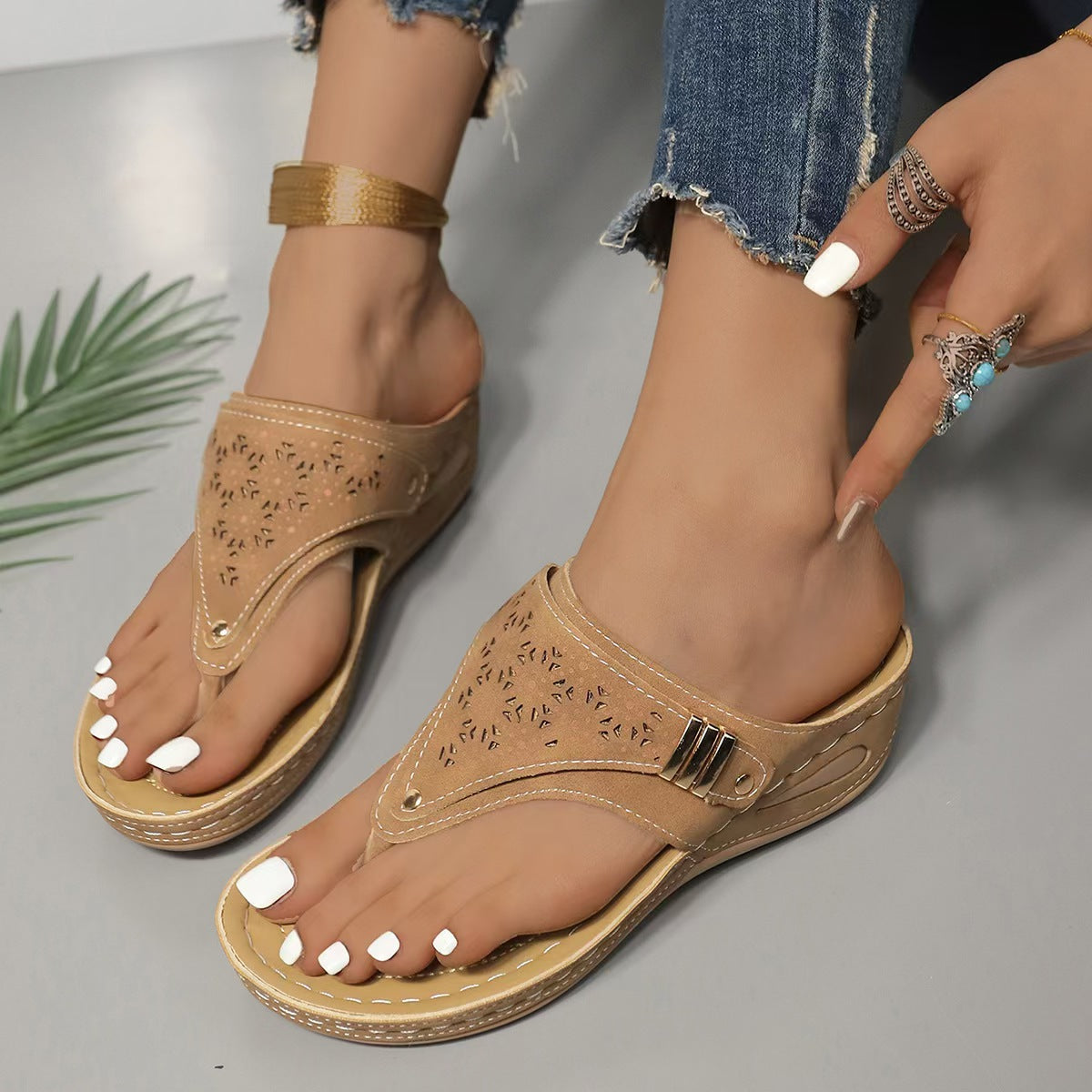 Felicia | Women’s Wedge Sandals with Adjustable Buckle