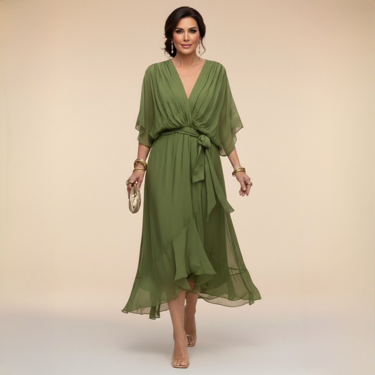 Felicity | Women's V-Neck Dress with Fringe Details