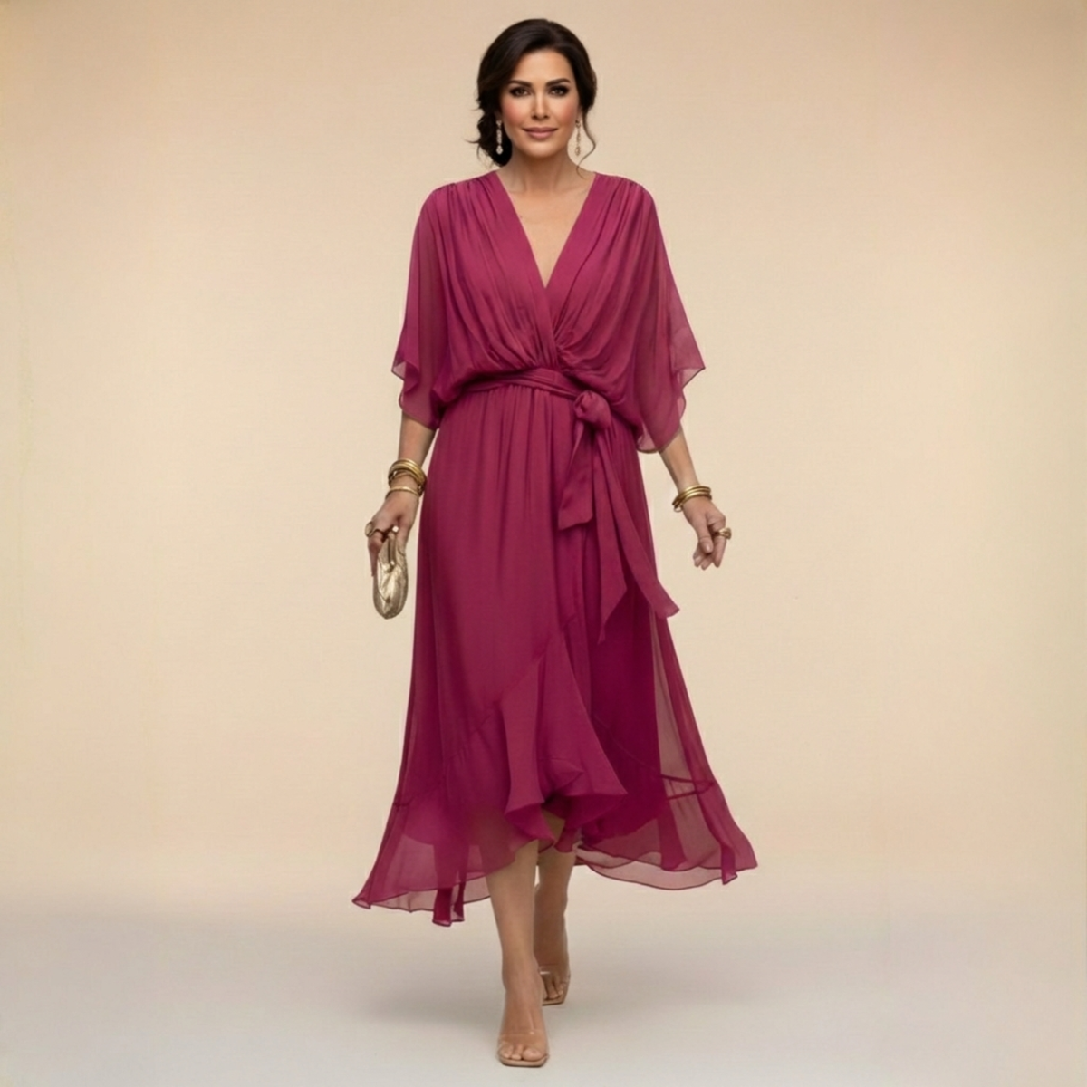 Felicity | Women's V-Neck Dress with Fringe Details