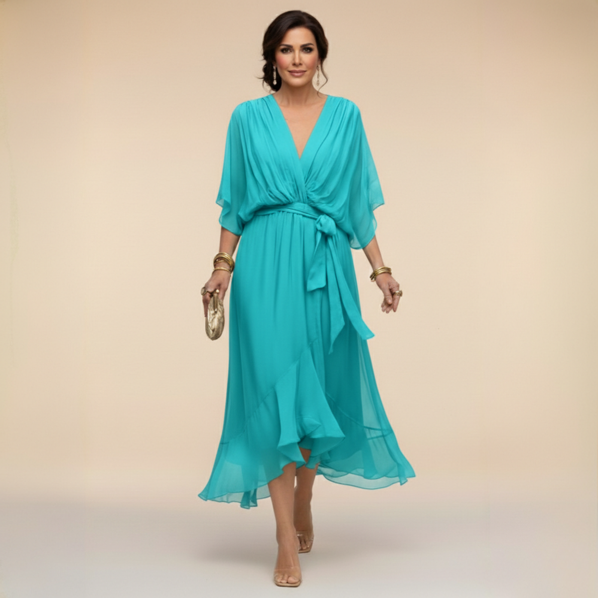 Felicity | Women's V-Neck Dress with Fringe Details