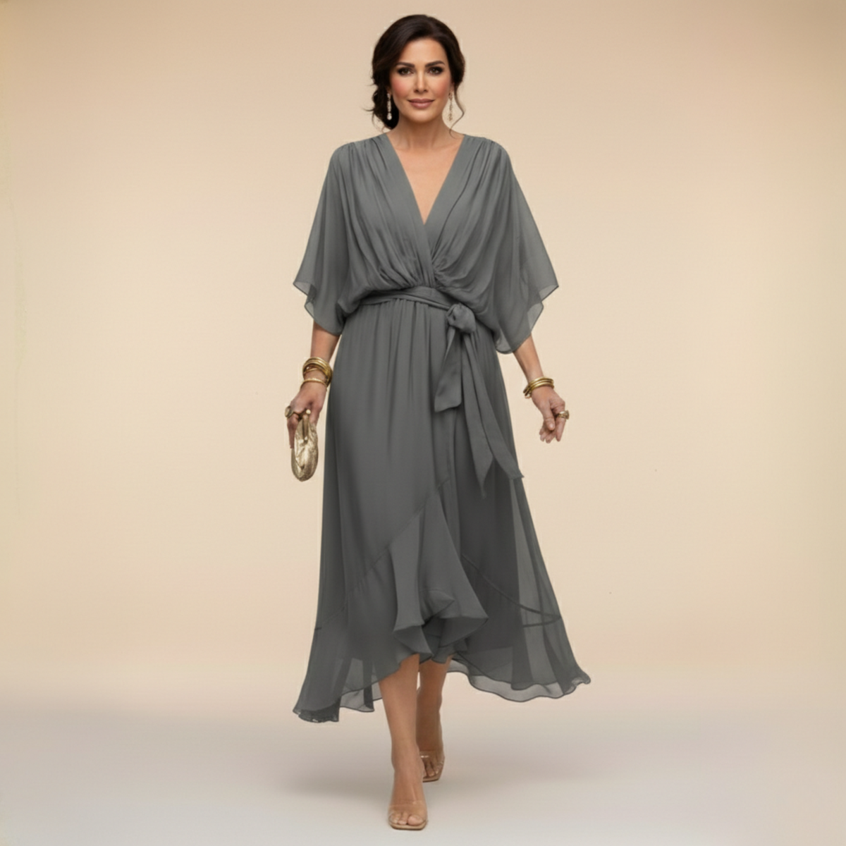 Felicity | Women's V-Neck Dress with Fringe Details