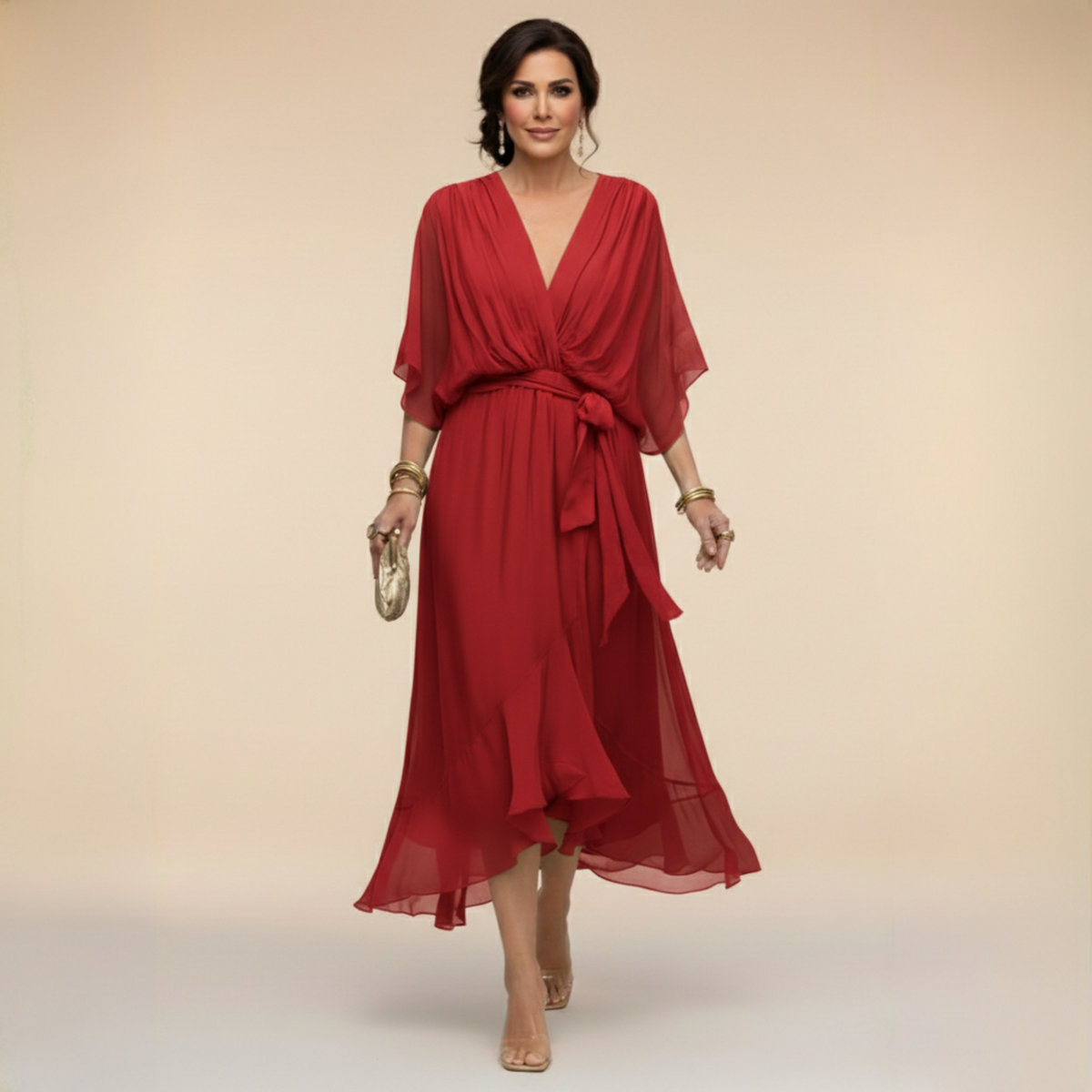 Felicity | Women's V-Neck Dress with Fringe Details