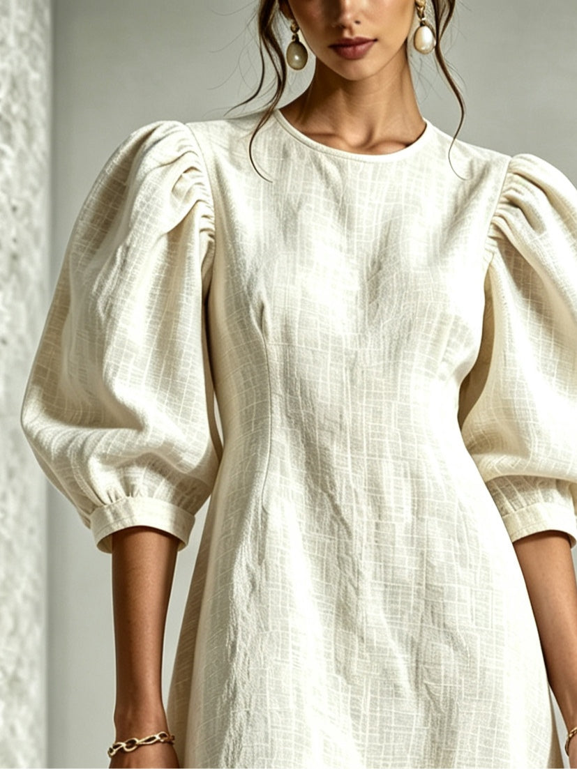 Fiona | Women's Floral Hem Puff Sleeve Mini Dress