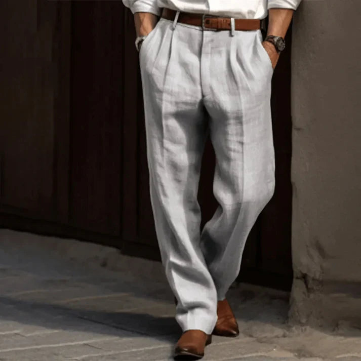 Frank | Men's Classic Pleated Straight-Leg Trousers