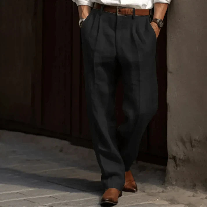 Frank | Men's Classic Pleated Straight-Leg Trousers