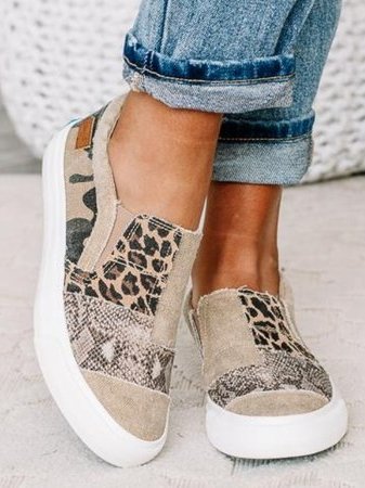 Frans | Women's Patchwork Animal Print Slip-On Loafers