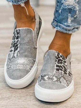 Frans | Women's Patchwork Animal Print Slip-On Loafers
