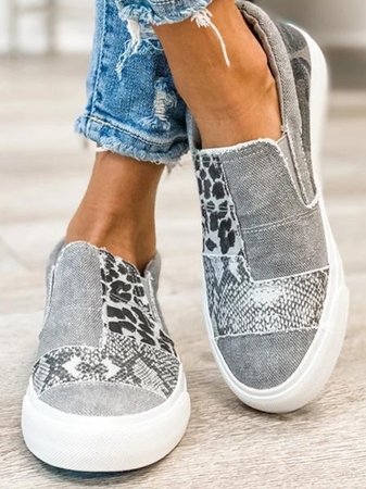 Frans | Women's Patchwork Animal Print Slip-On Loafers