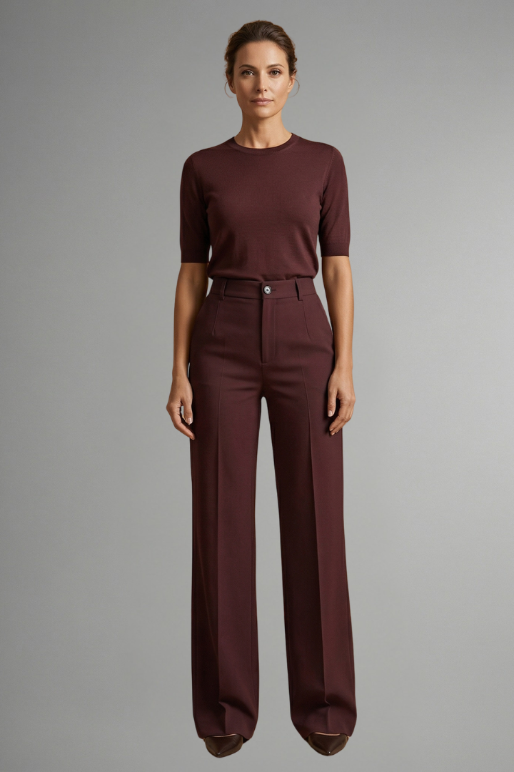 Georgia | Women's High-Waisted Straight-Leg Trousers