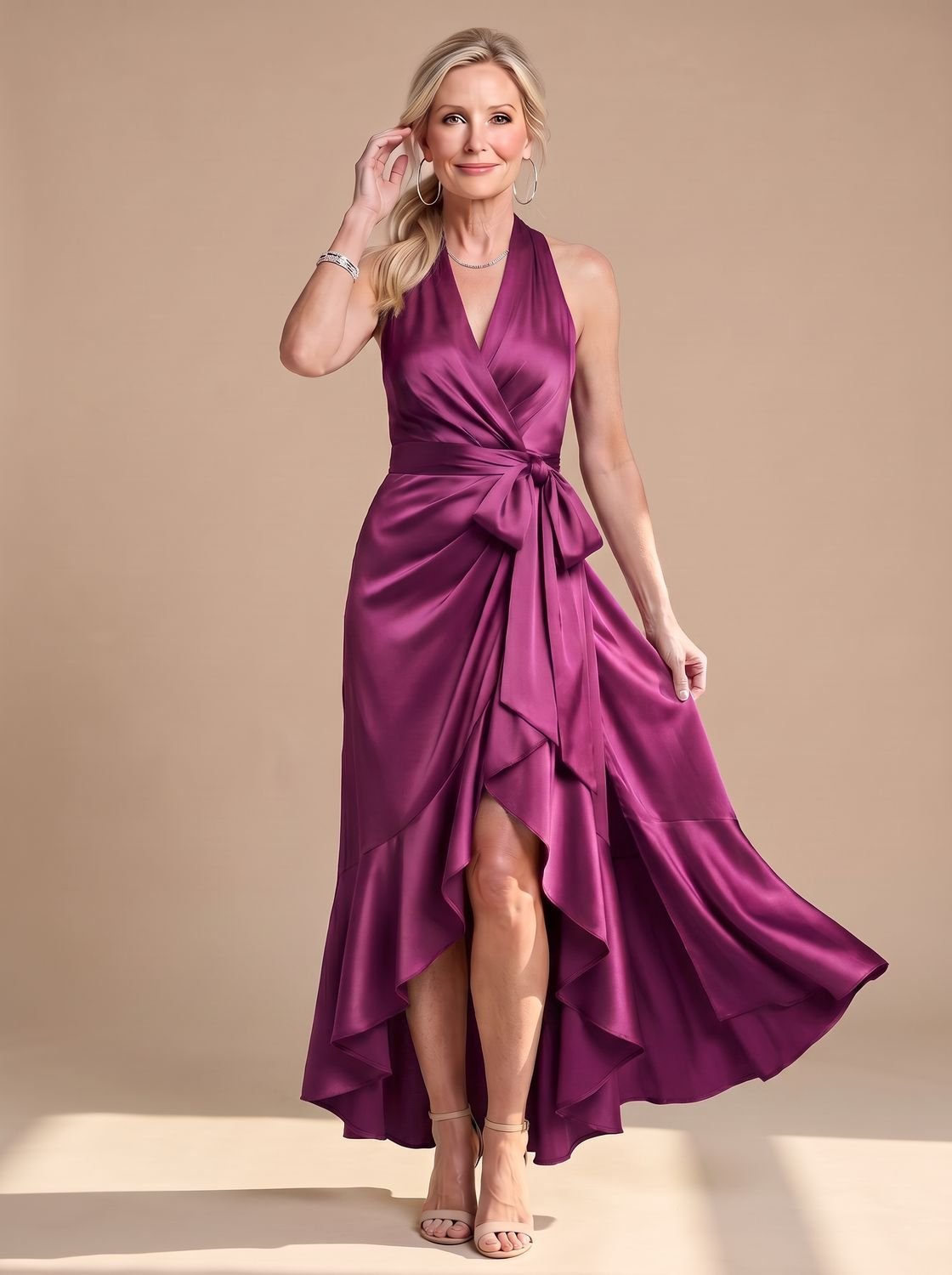 Georgina | Women's Halter Wrap Cocktail Dress