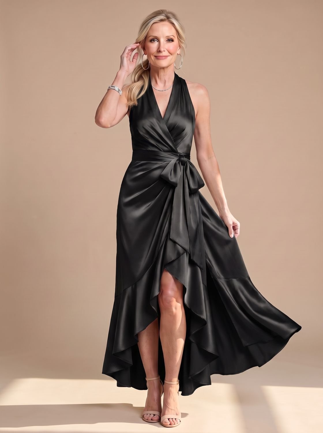 Georgina | Women's Halter Wrap Cocktail Dress