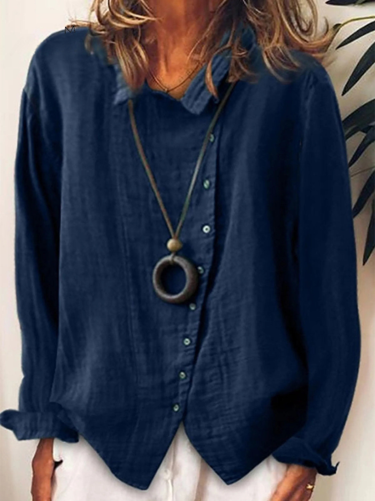 Glenda | Women's Long Sleeve Boho Button-Front Blouse