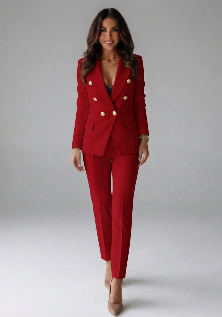 Gwendolyn | Women's Double-Breasted Blazer and Trousers Set