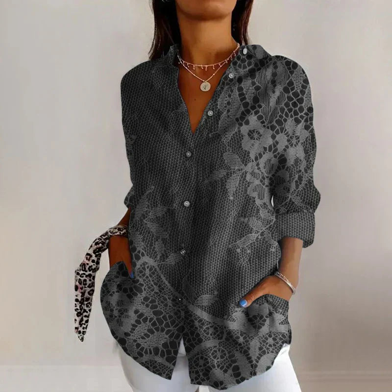 Iris | Women's Vintage Button-Front Blouse