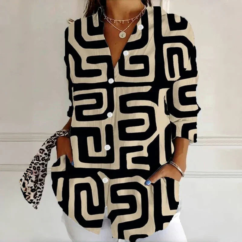 Iris | Women's Vintage Button-Front Blouse