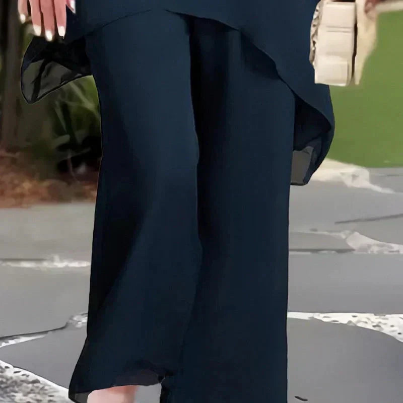 Jocelyn | Women's Draped Palazzo Pants Set with Matching Top