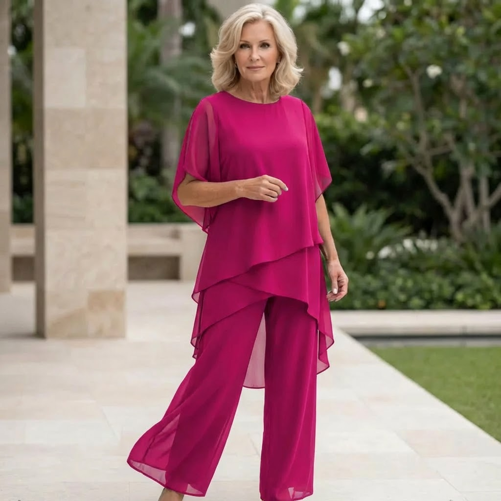 Jocelyn | Women's Draped Palazzo Pants Set with Matching Top