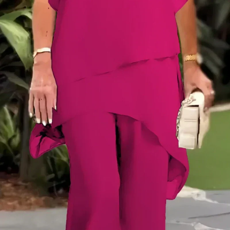 Jocelyn | Women's Draped Palazzo Pants Set with Matching Top