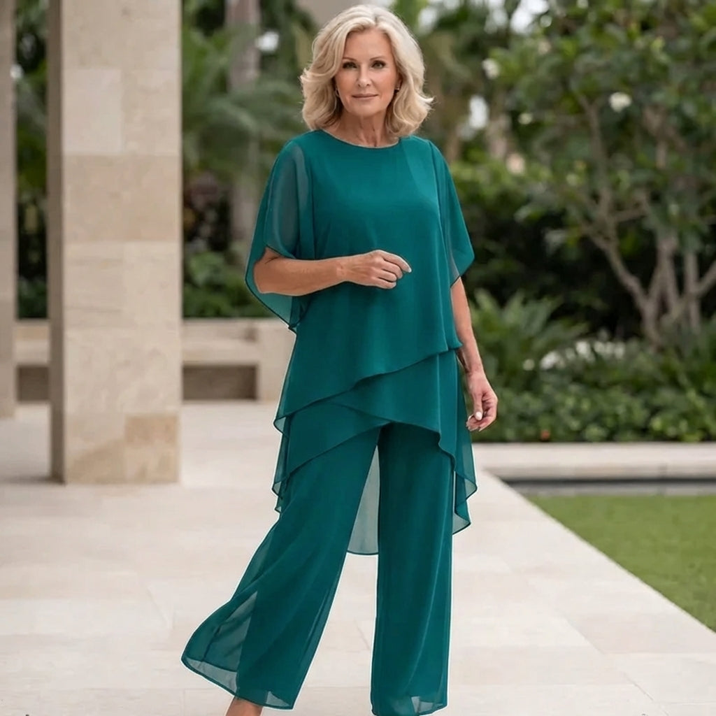 Jocelyn | Women's Draped Palazzo Pants Set with Matching Top