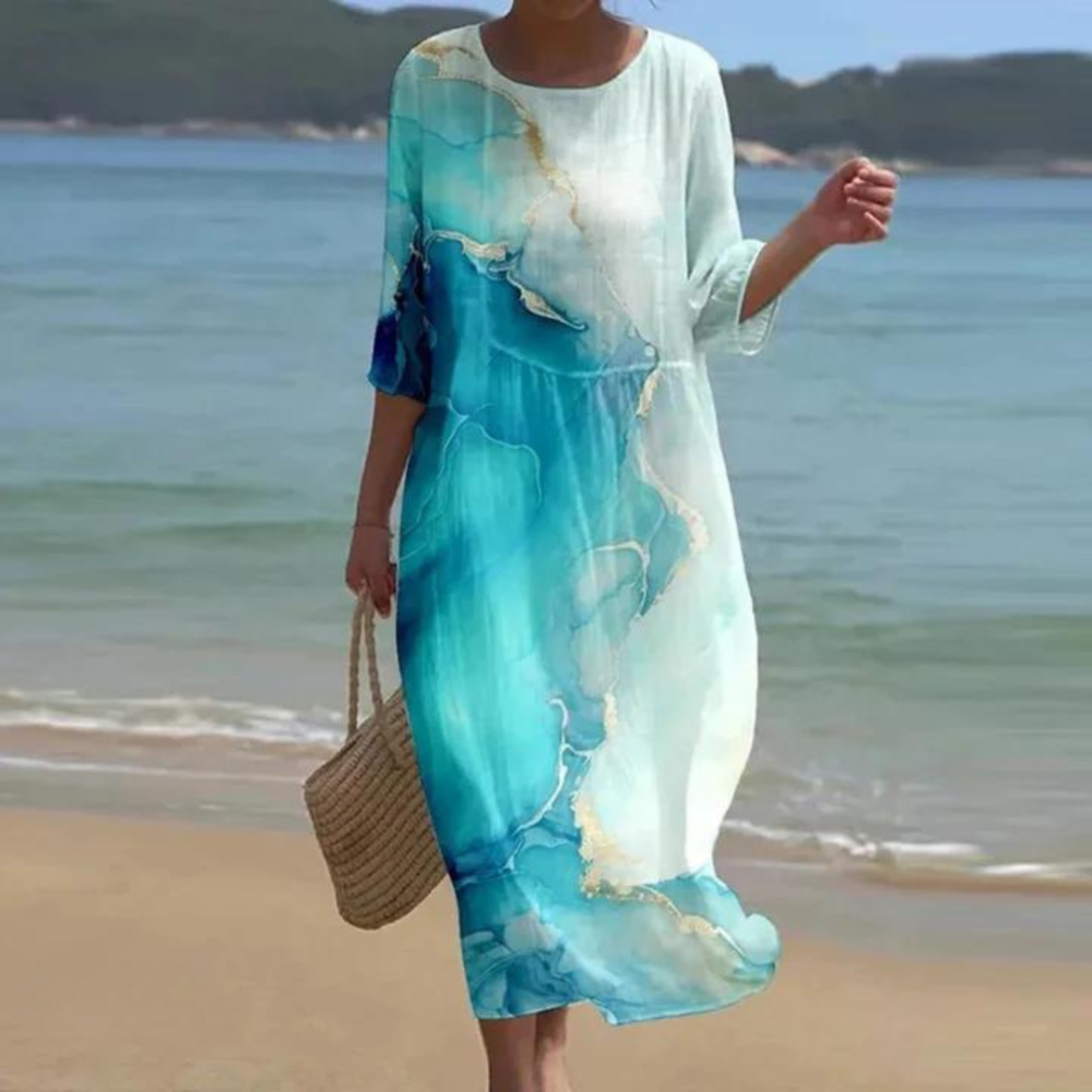 Juliet | Women's Printed V-Neck Beach Tunic Dress